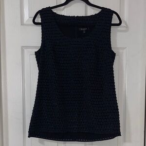 NWT St. John Black Caviar Sleeveless Blouse